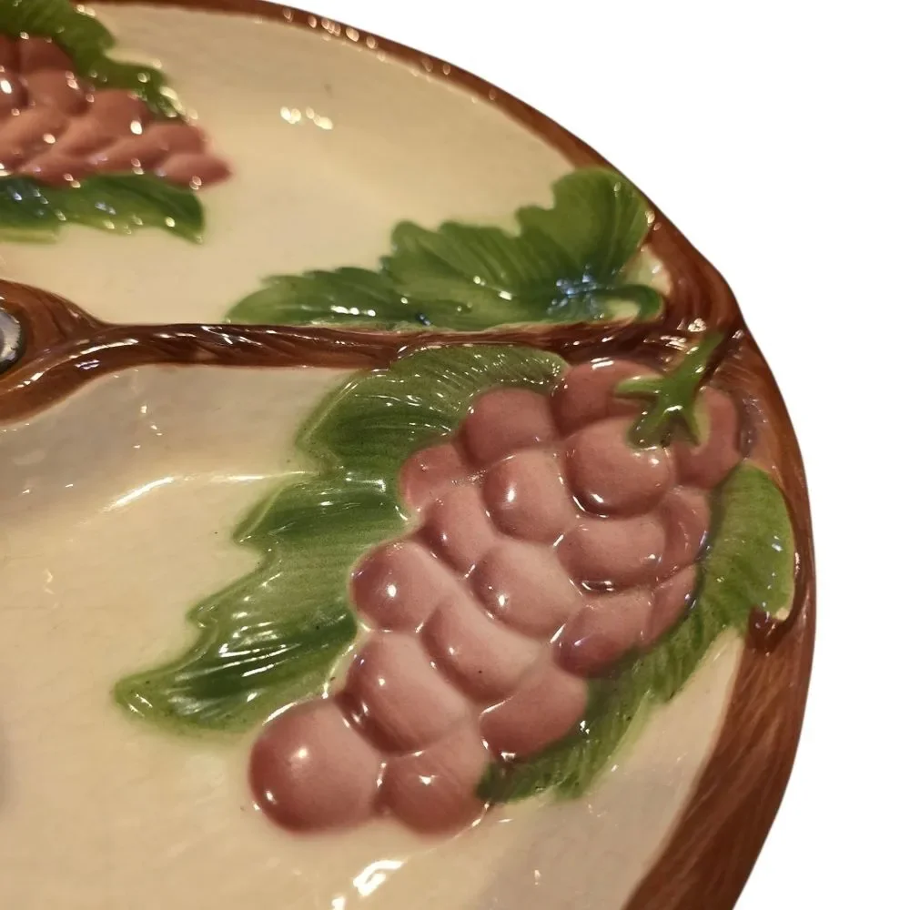 Maddux of Calif. Vintage Grape Vine Divided Serving Dish 3107L
